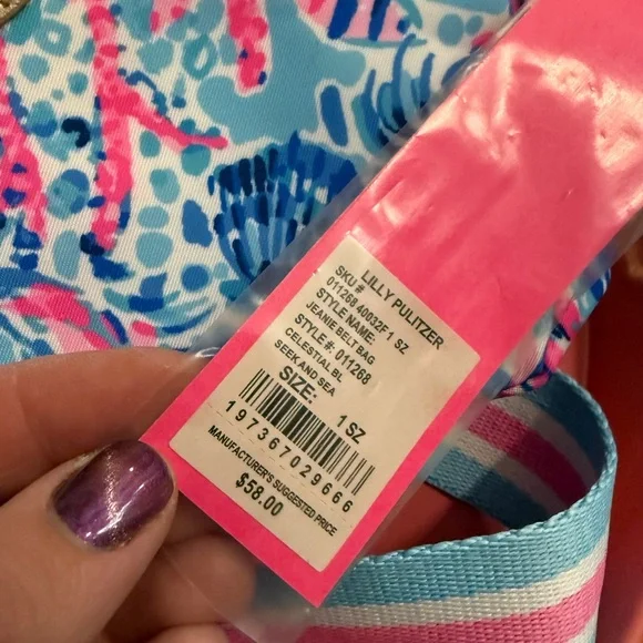 Lilly Pulitzer Blue and Pink Patterned Bag - Picture 3 of 5